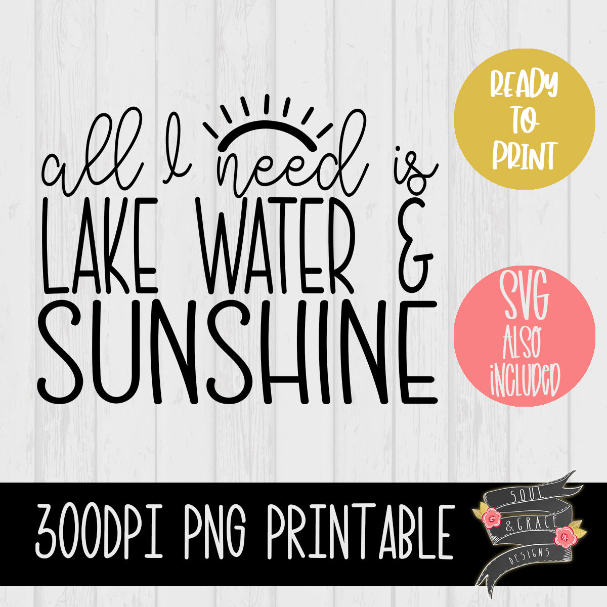 All I need is lake water and sunshine [PNG & SVG]