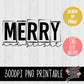Merry and Bright word art