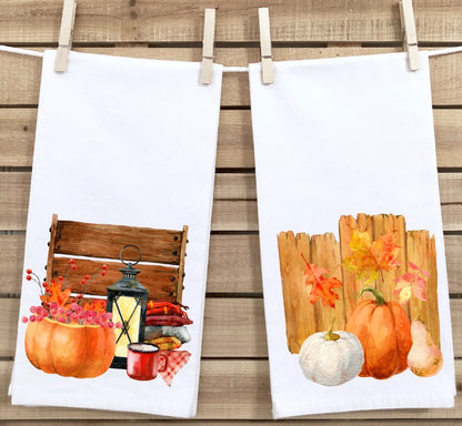 Fall Pumpkins on fence and with lantern