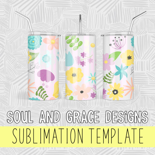 Sweet Floral 16 oz Kids Tumbler Wrap