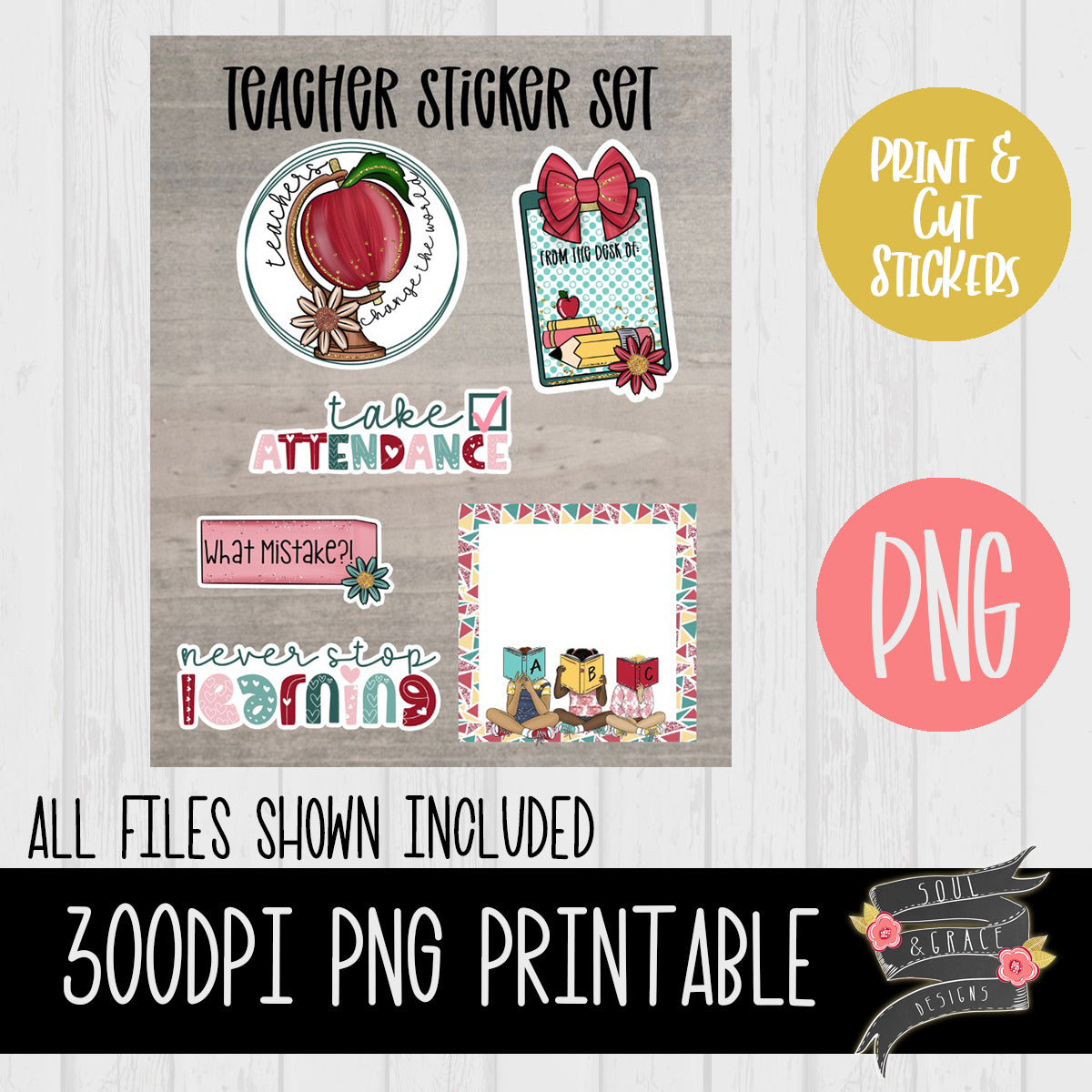 Teacher Print & Cut Planner Stickers