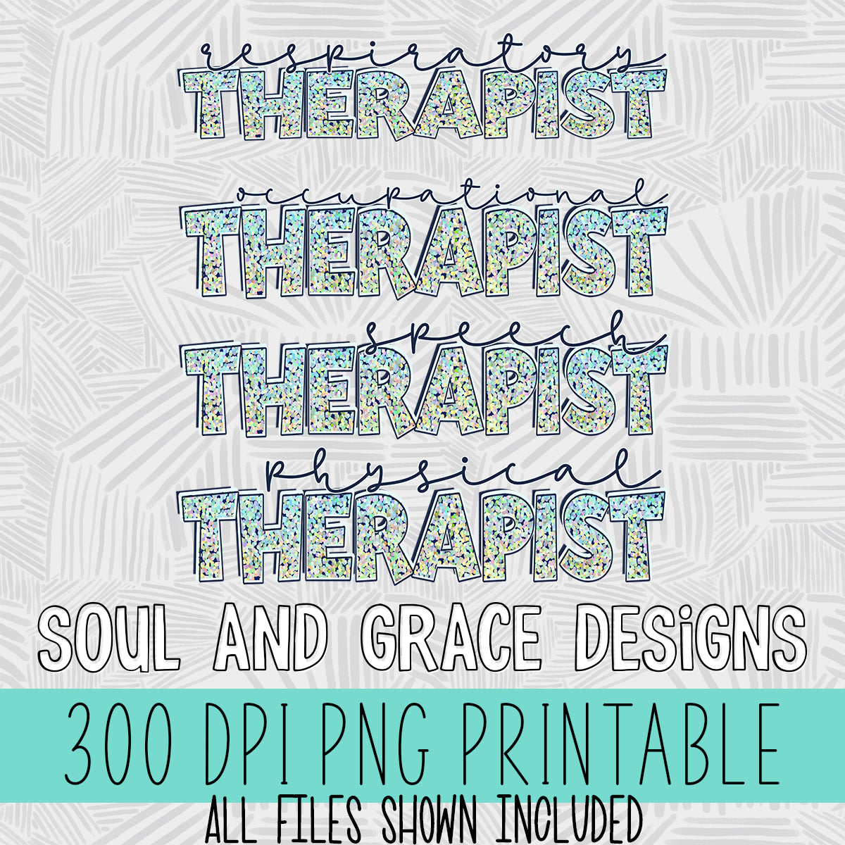 Therapist Word Art - Abstract Print