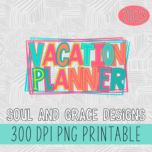 Vacation Planner Bright Letters